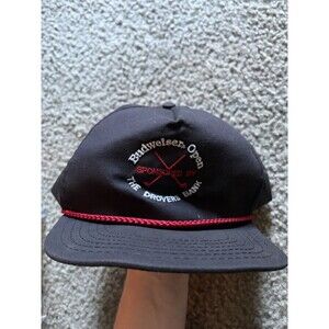 Retro - Budweiser Open "The Drovers Bank" - Adjustable Hat! Black & Red